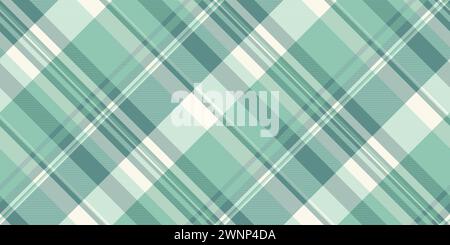 Irish fabric seamless texture, iconic pattern check vector. Season background tartan textile plaid in teal and light color. Stock Vector