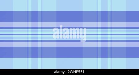 Geometrical textile texture vector, couch tartan fabric seamless. Light check plaid pattern background in blue and light color. Stock Vector