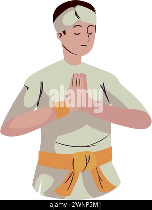 nyepi man in silence Stock Vector
