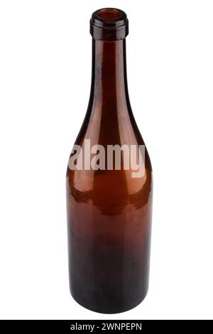 retro green glass bottle isolated on white background Stock Photo