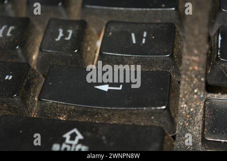 Photo of keyboard keys that look dirty due to dust. Computer accessories Stock Photo