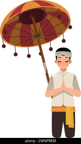 nyepi hindu man Stock Vector