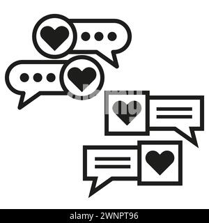 Icon conversation heart. Expressive chat symbol. Simple, universal design. Vector illustration. EPS 10. Stock Vector