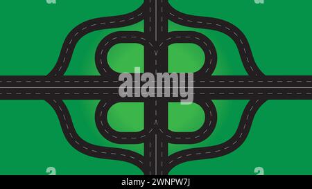 Aerial view of Maduravoyal flyover bridge in Chennai vector illustration Stock Vector