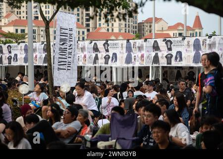 2 March 2024. Fans queuing up for Taylor Swift The Eras Tour concernt merchandise Singapore. Stock Photo
