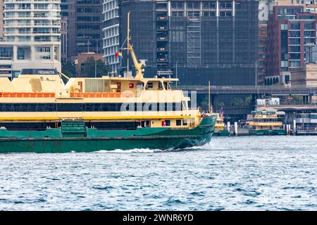 The Manly Ferry, Sydney ferry, MV Freshwater ferry, Sydney's oldest ferry, heading towards Circular Quay ferry terminus, Australia,2024 Stock Photo
