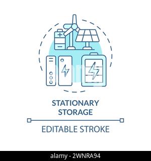 Stationary storage soft blue concept icon Stock Vector