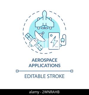Aerospace applications soft blue concept icon Stock Vector