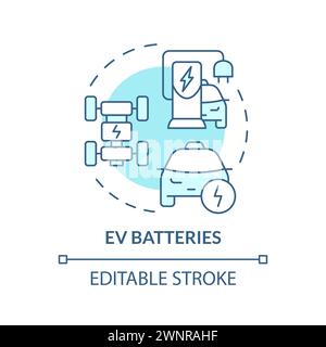 EV batteries soft blue concept icon Stock Vector