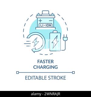 Faster charging soft blue concept icon Stock Vector
