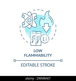 Low flammability soft blue concept icon Stock Vector