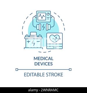 Medical devices soft blue concept icon Stock Vector
