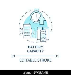 Battery capacity soft blue concept icon Stock Vector