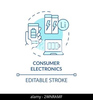 Consumer electronics soft blue concept icon Stock Vector