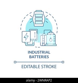 Industrial batteries soft blue concept icon Stock Vector