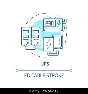 Uninterruptible power supply soft blue concept icon Stock Vector