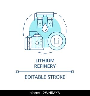 Lithium refinery soft blue concept icon Stock Vector