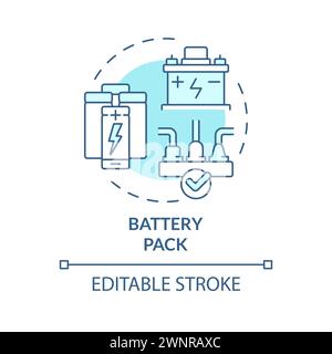 Battery pack soft blue concept icon Stock Vector