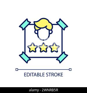Employee of the month RGB color icon Stock Vector