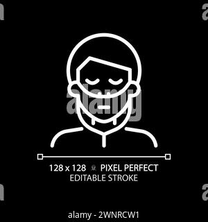Nasal cannula white linear icon for dark theme Stock Vector