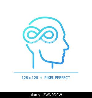 Autism awareness gradient linear vector icon Stock Vector