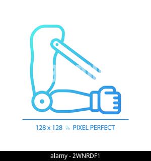 Transhumeral prosthetic arm gradient linear vector icon Stock Vector