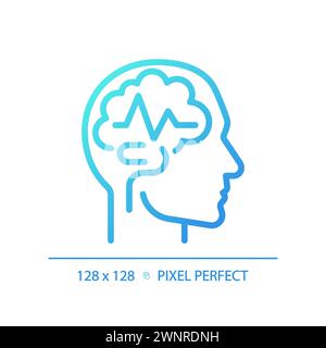 Epilepsy brain gradient linear vector icon Stock Vector