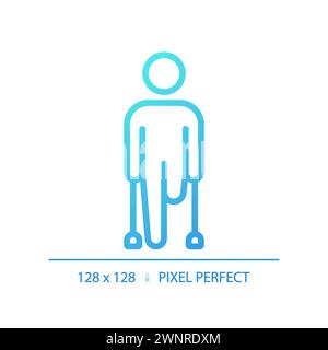 Leg amputation gradient linear vector icon Stock Vector