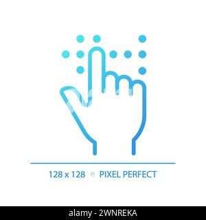 Braille fingertouch language gradient linear vector icon Stock Vector