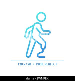 Prosthetic leg gradient linear vector icon Stock Vector