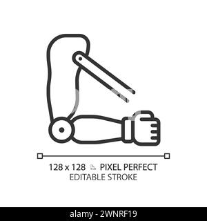 Transhumeral prosthetic arm linear icon Stock Vector