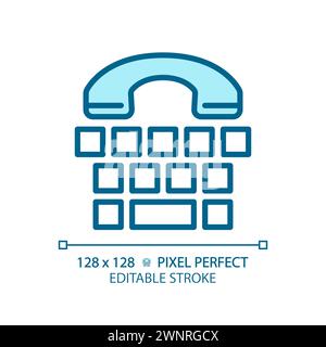 Communication device for the deaf light blue icon Stock Vector