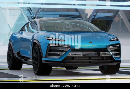 Electric Lamborghini Lanzador with as much as 1,360 horsepower Stock Photo