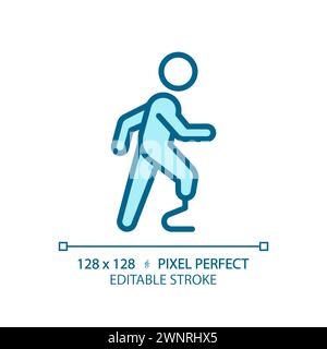 Prosthetic leg light blue icon Stock Vector