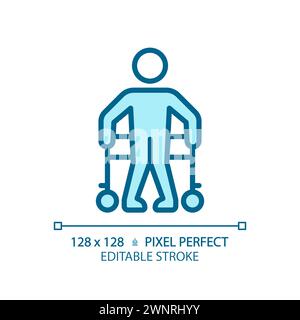 Cerebral palsy light blue icon Stock Vector