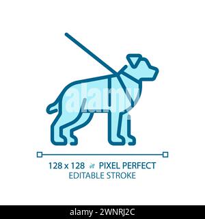 Guide dog light blue icon Stock Vector