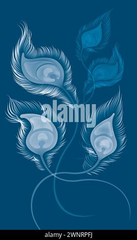 Vector of elegant peacock feathers. Stock Vector