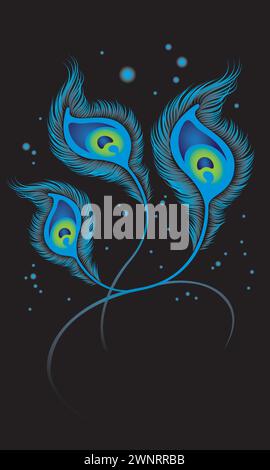 Vector of elegant peacock feathers. Stock Vector