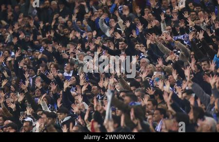 Porto, Portugal. 03rd Mar, 2024. Porto, 03/03/2024 - Futebol Clube do Porto hosted Sport Lisboa and Benfica at Estádio do Dragão this evening in a game counting for the 24th round of the I League 2023/24. Fans celebrate Fc Porto's five goaIv (Ivan Del Val/Global Imagens) Credit: Atlantico Press/Alamy Live News Stock Photo