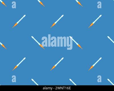 Spaceships seamless pattern. Orbital launch vehicle. Space rockets in flat style. Spaceships for space exploration and interplanetary flights. Design Stock Vector