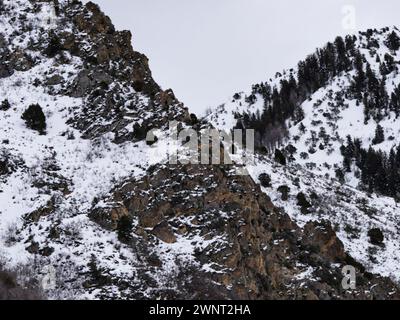 Close up of two mountain sides Stock Photo