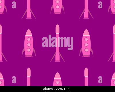 Spaceships seamless pattern. Orbital launch vehicle. Space rockets in flat style. Spaceships for space exploration and interplanetary flights. Design Stock Vector