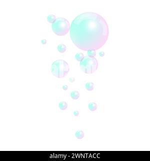 Watercolor soap bubbles. Vector illustration. EPS 10. Stock image. Stock Vector