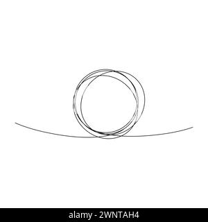 Continuous one line black circle. Vector illustration. EPS 10. stock image. Stock Vector