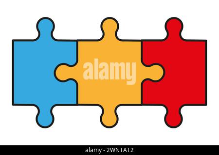 connected puzzle or jigsaw. Vector illustration. Eps 10. Stock image. Stock Vector