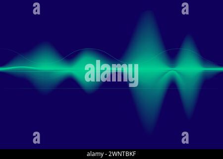 motion sound wave equalizer. sound wave colorful purple blue green on black background. sound, voice, music. Vector illustration. EPS 10. stock image. Stock Vector