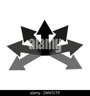 Many ways directional arrow icon. Arrow fork sign. Vector illustration. EPS 10. Stock image. Stock Vector