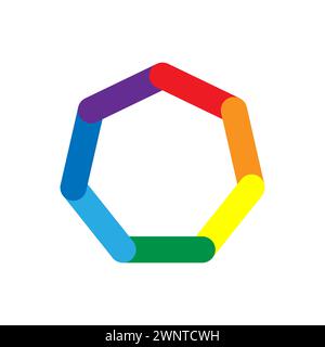 colorful hexagon shape aperture. Vector illustration. EPS 10. stock image. Stock Vector