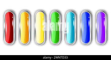 Blank colored internet web button set. Vector illustration. EPS 10. stock image. Stock Vector