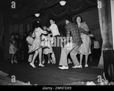 Sydney, Australia. February 1948 competion for Jitterbugs at Trocadero Couples on stage Stock Photo